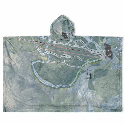 Mt Abram, Maine Ski Resort Map Flannel Blanket Poncho