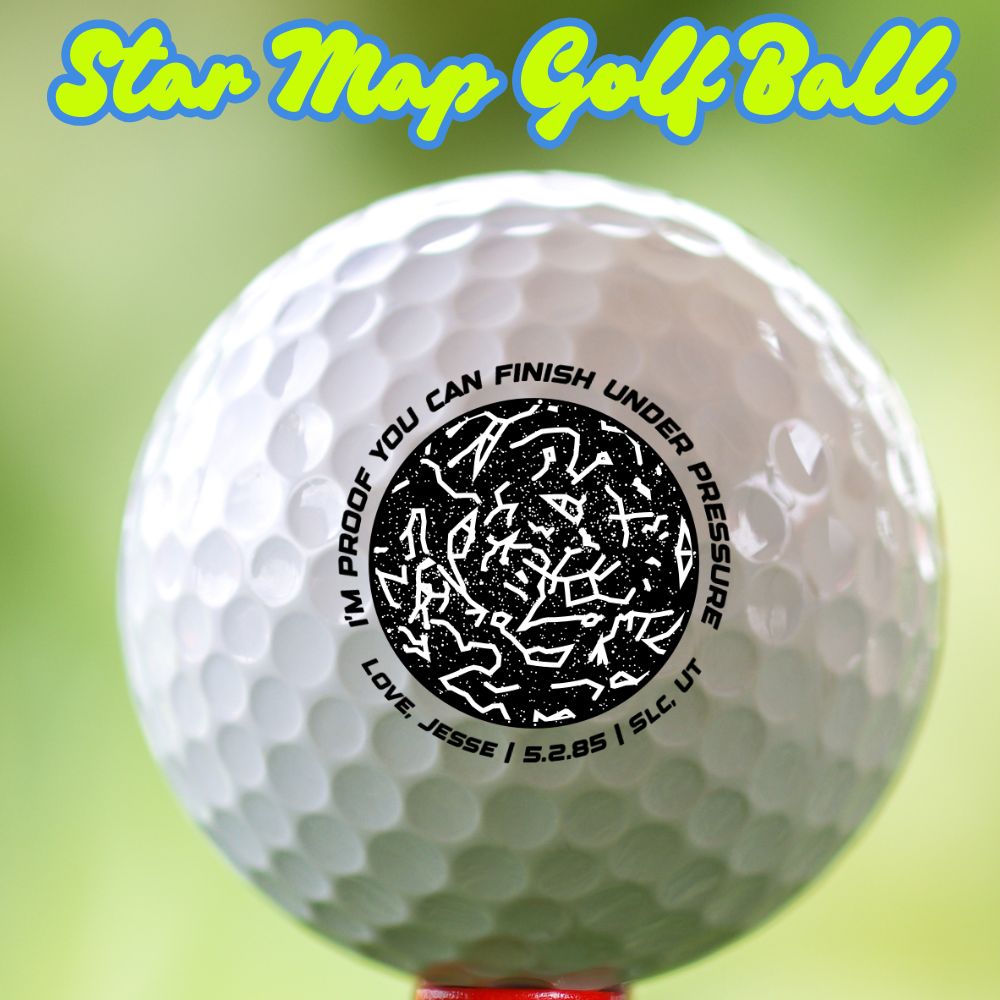 Personalized Star Map Golf Ball for Anniversaries, Weddings, First Babies and More - 6 Pack