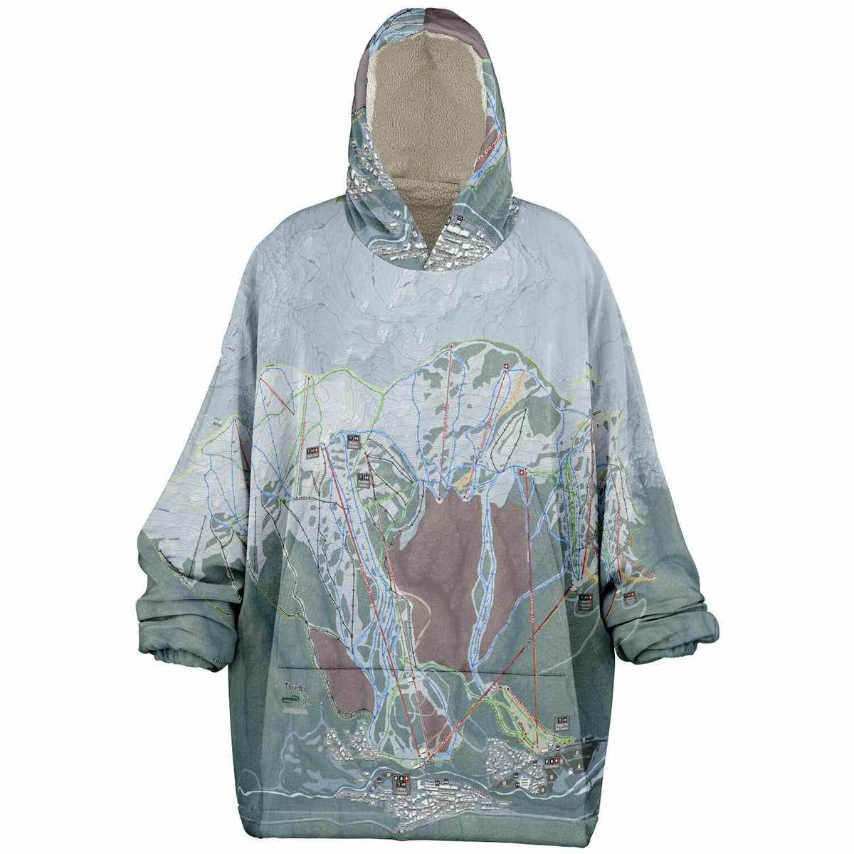 Thredbo, Australia Ski Trail Map - Snug Hoodie