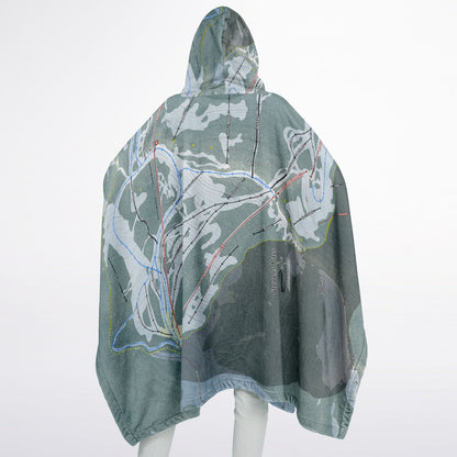 Stevens Pass, Washington Ski Resort Map Flannel Blanket Poncho