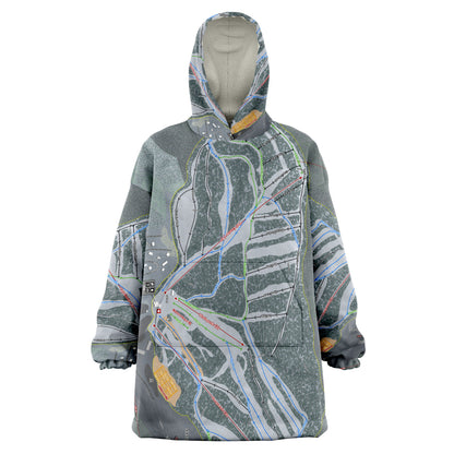 Sasquatch Mountain, British Columbia Ski Trail Map Snug Hoodie - Powderaddicts