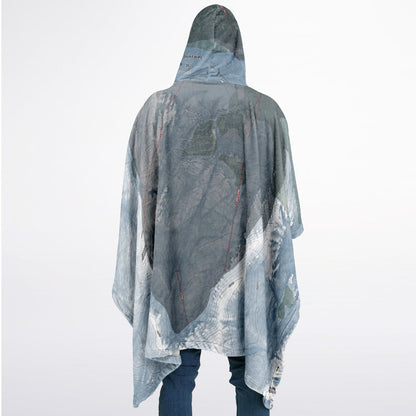 Kendall Mountain, Colorado Ski Resort Map Flannel Blanket Poncho