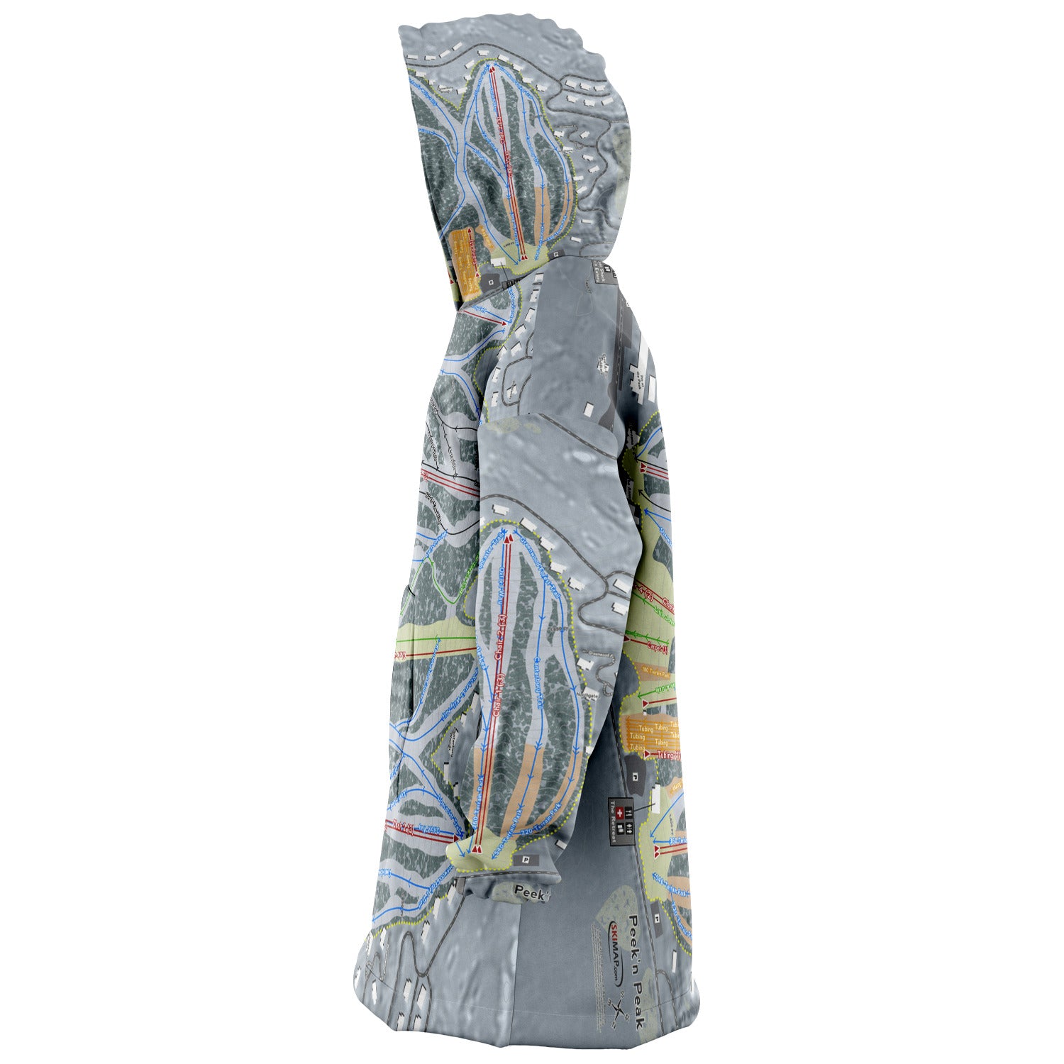 Peek'n Peak, New York Ski Trail Map Snug Hoodie