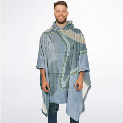 Lake City, Colorado Ski Resort Map Flannel Blanket Poncho