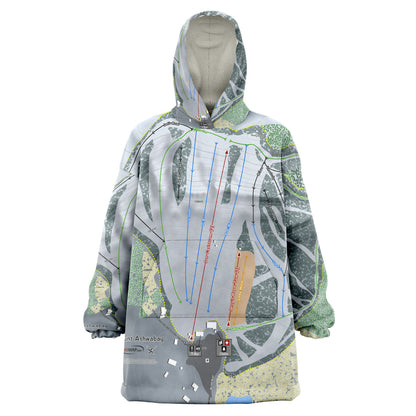 Mount Ashwabay, Wisconsin Ski Trail Map - Snug Hoodie