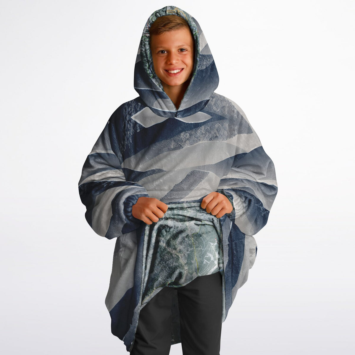 Powder Mountain, Utah Ski Resort Map Youth Reversible Snug Hoodie