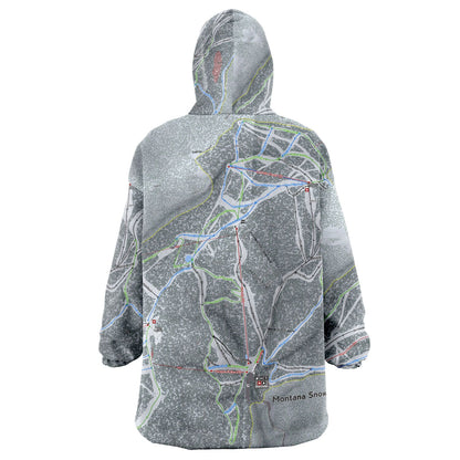 Montana Snowbowl, Montana Ski Trail Map Snug Hoodie - Powderaddicts
