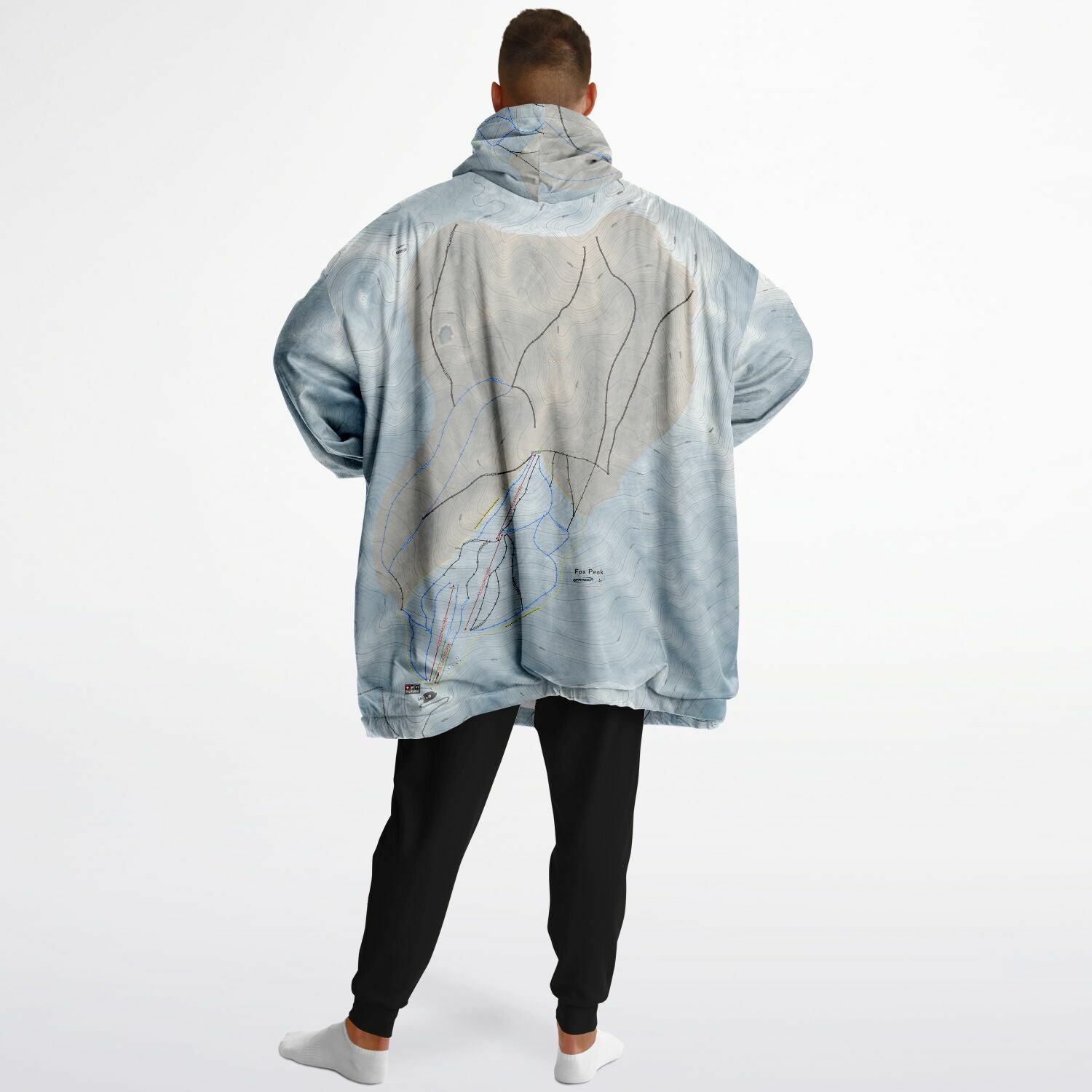 Fox Peak, New Zealand Ski Trail Map - Snug Hoodie