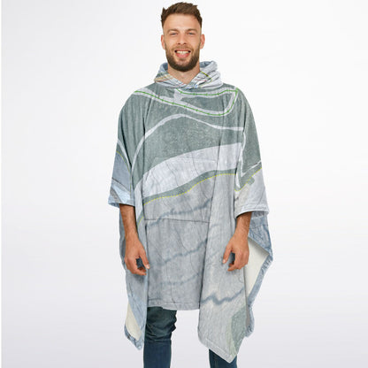 Cockaigne, New York Ski Resort Map Flannel Blanket Poncho
