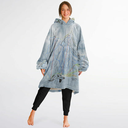 Coronet Peak, New Zealand Ski Trail Map - Snug Hoodie - Powderaddicts