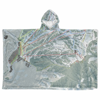 Snowbasin, Utah Ski Resort Map Flannel Blanket Poncho