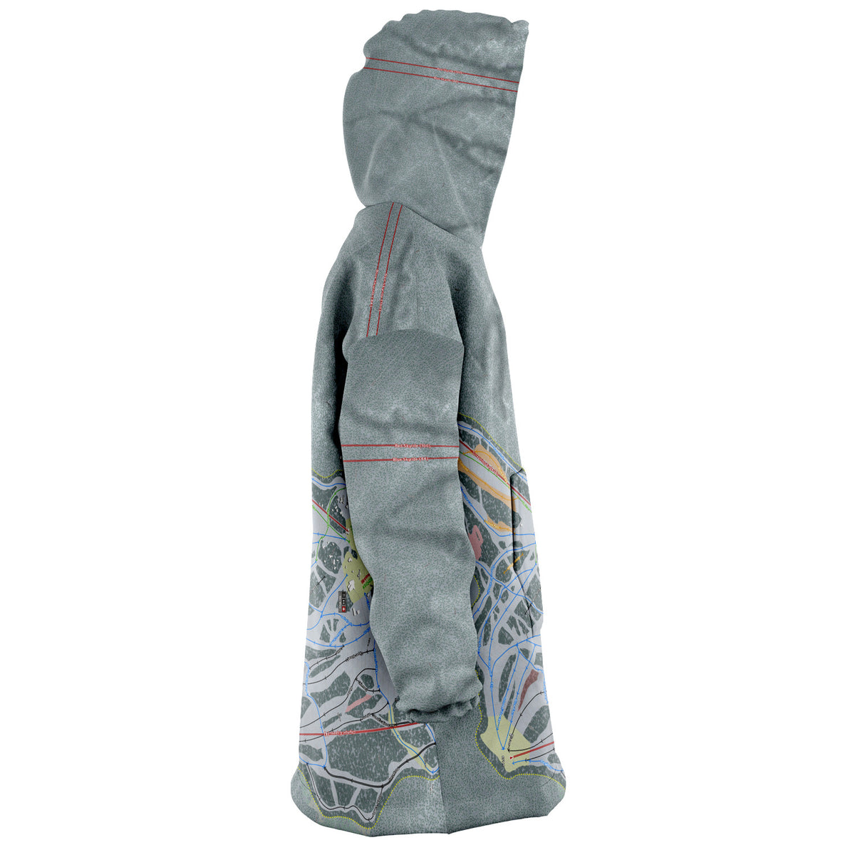 Grouse Mountain, British Columbia Ski Trail Map Snug Hoodie