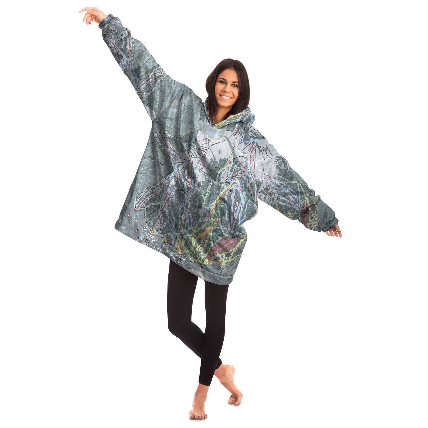 Copper Mountain, Colorado Ski Trail Map - Snug Hoodie