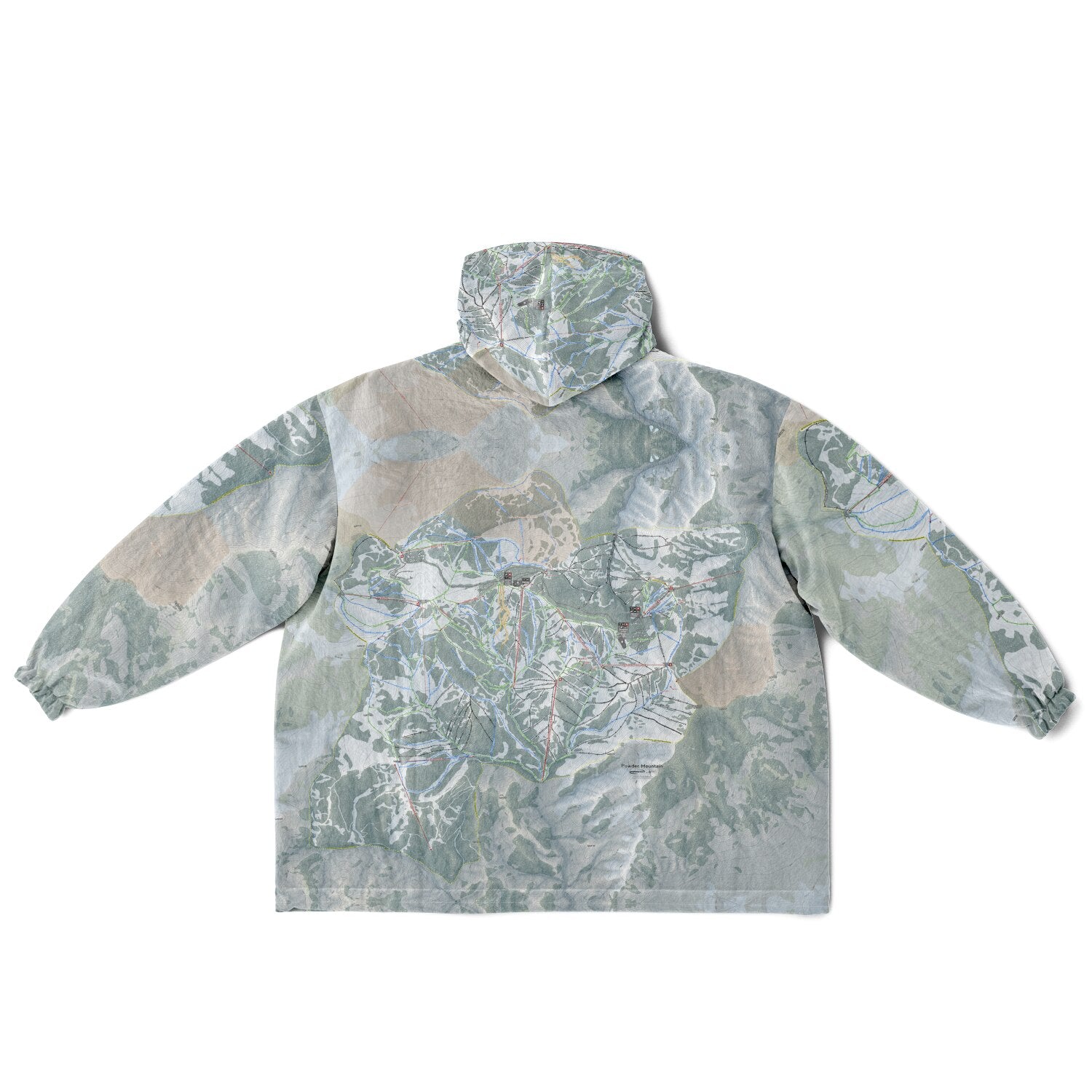 Powder Mountain, Utah Ski Resort Map Reversible Snug Hoodie