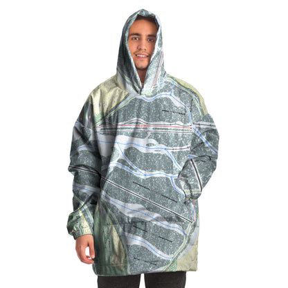 Porcupine Mountains, Michigan Ski Trail Map Snug Hoodie - Powderaddicts
