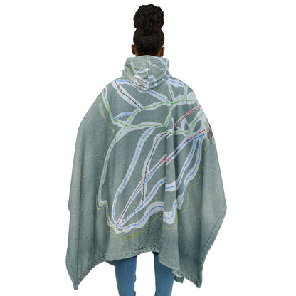 Purden Ski Village, British Columbia Ski Resort Map Flannel Blanket Poncho