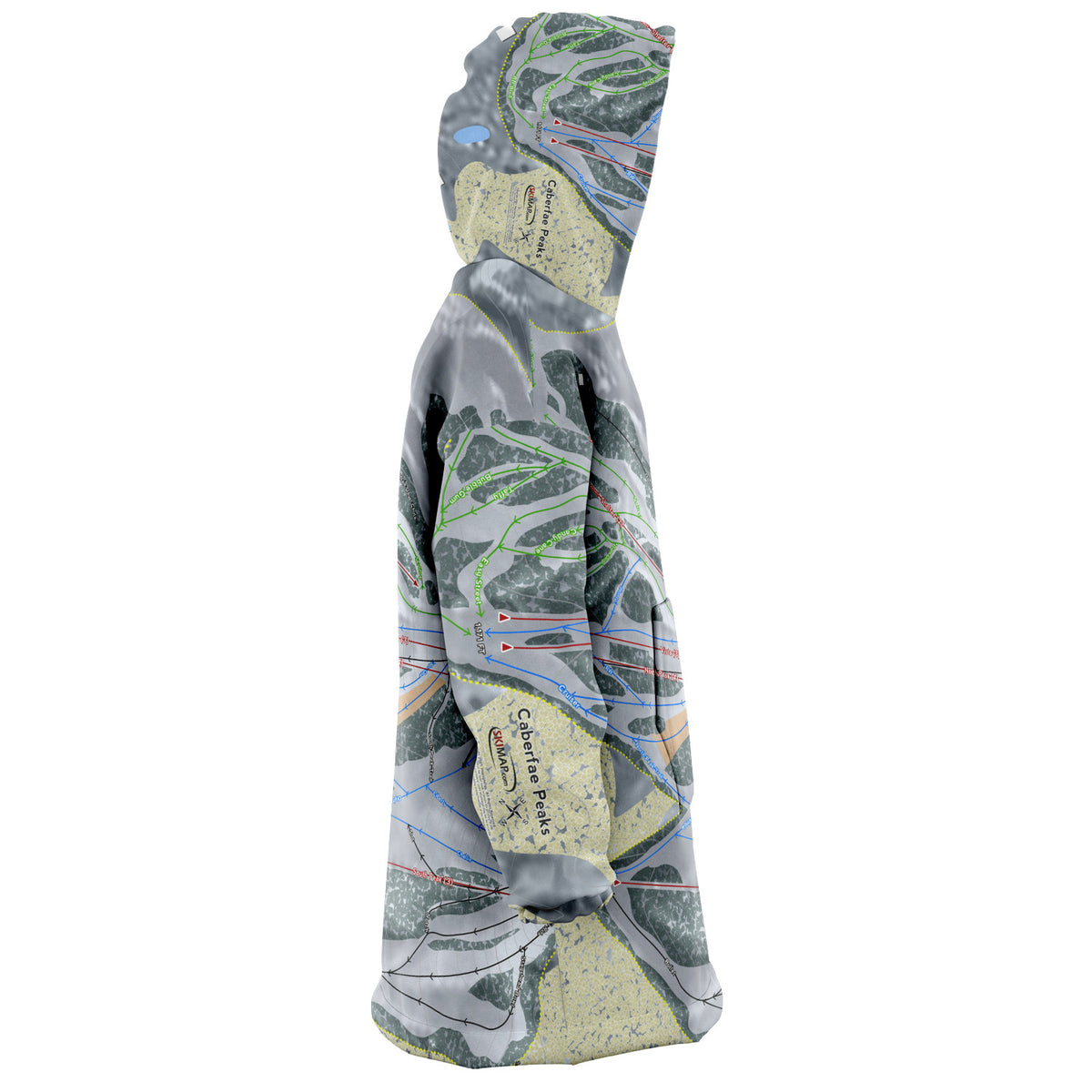Caberfae Peaks, Michigan Ski Trail Map Snug Hoodie