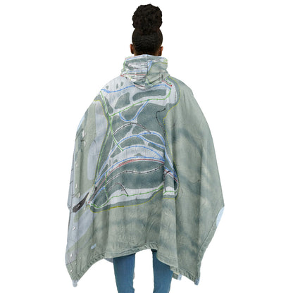 Buffalo Ski Center, New York Ski Resort Map Flannel Blanket Poncho