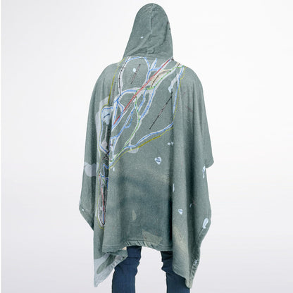 Mt Seymour, British Columbia Ski Resort Map Flannel Blanket Poncho