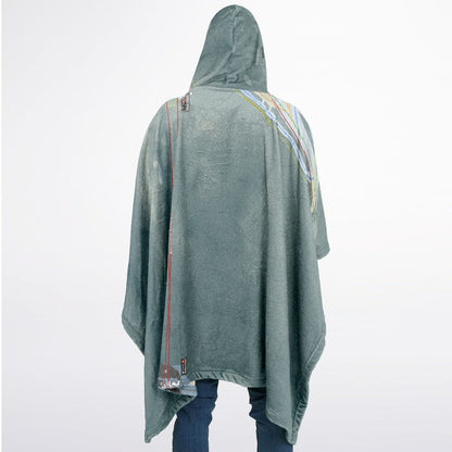 Grouse Mountain, British Columbia Ski Resort Map Flannel Blanket Poncho