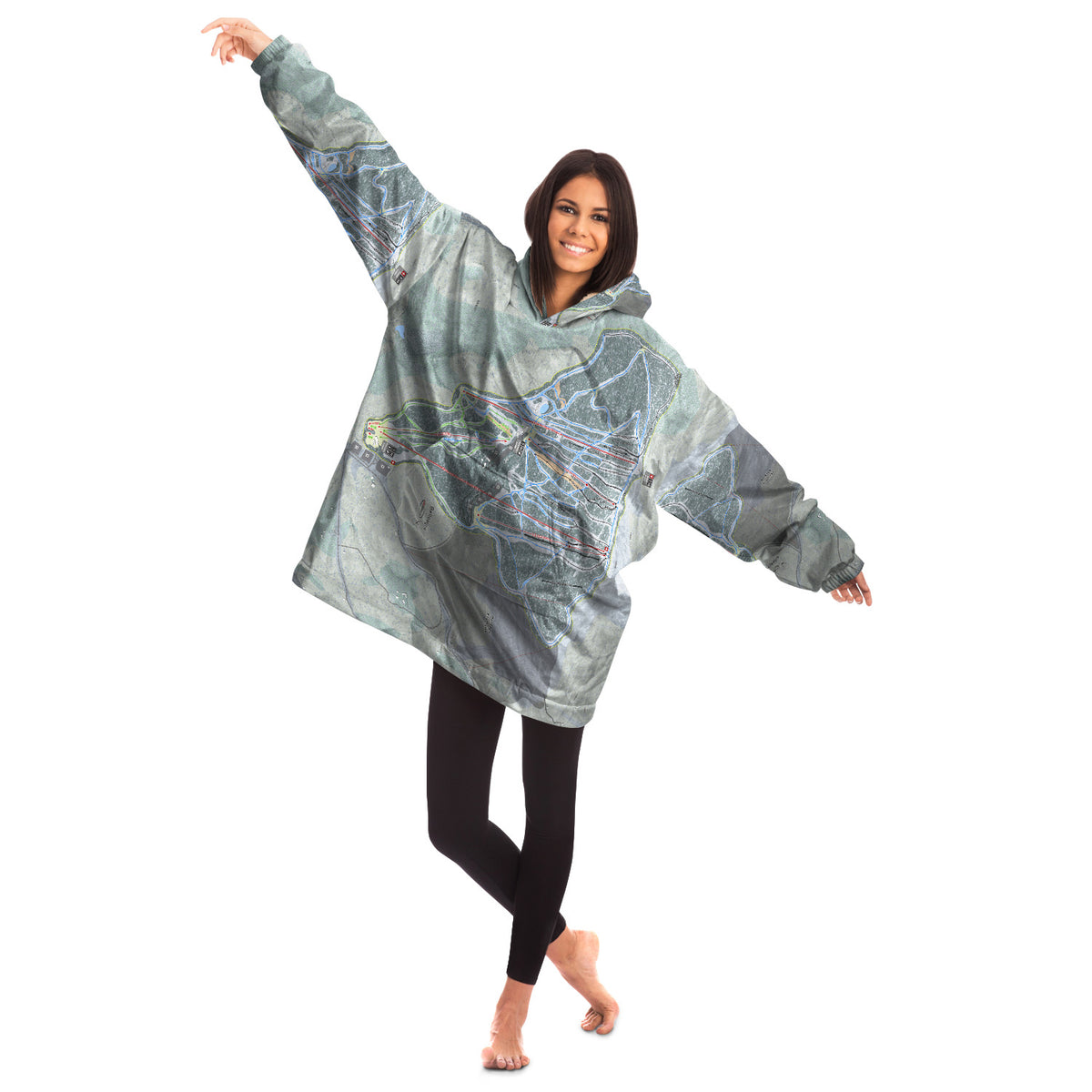 Belleayre, New York Ski Trail Map - Snug Hoodie