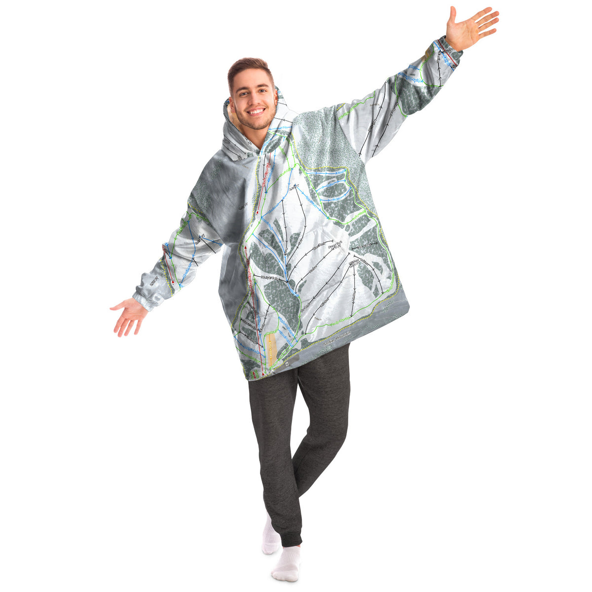 Soldier Mountain, Idaho Ski Trail Map - Snug Hoodie