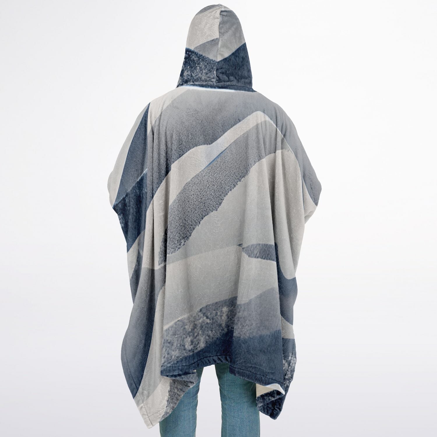 Abstract Foggy Mountain, Flannel Blanket Poncho