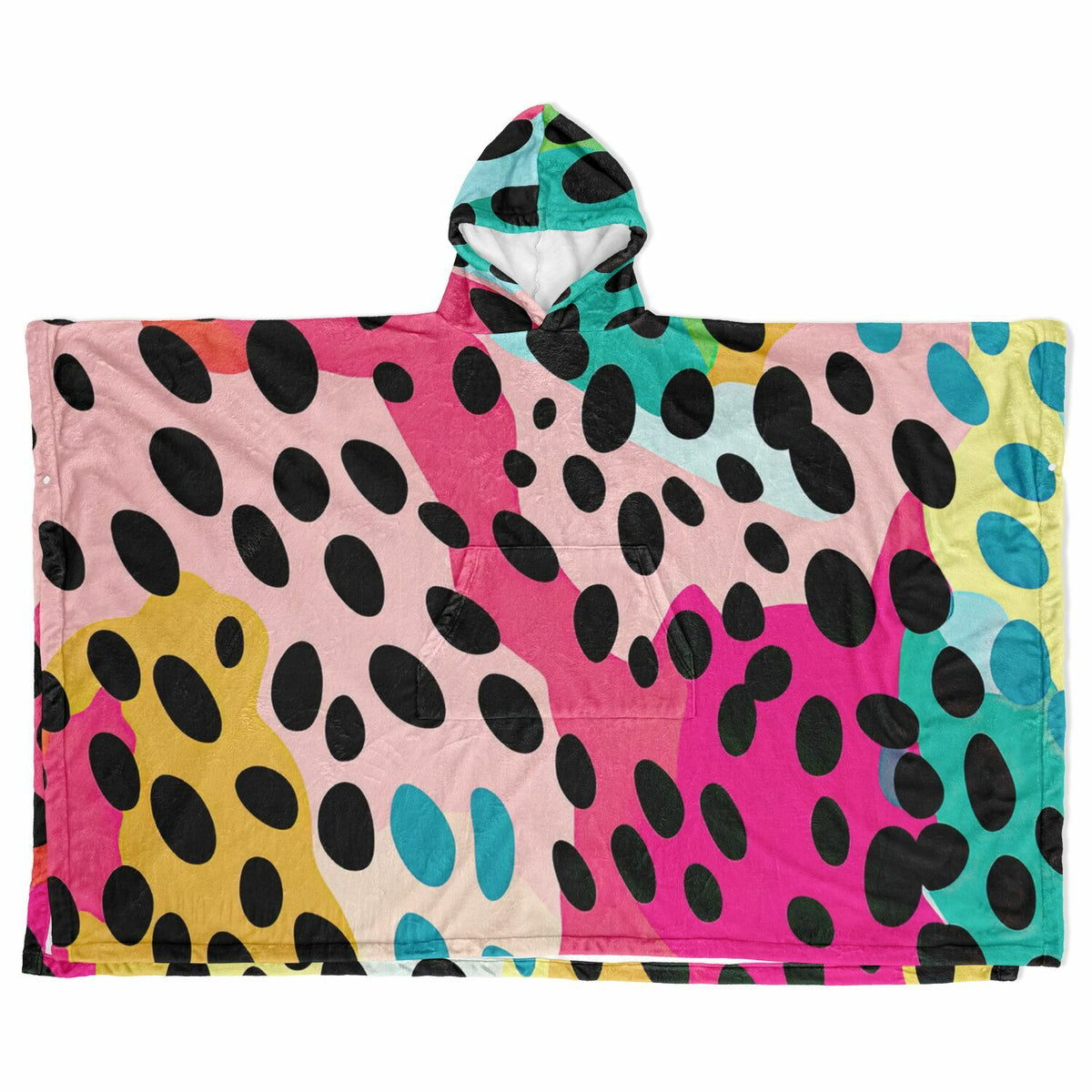 Leopard Print Pattern, Flannel Blanket Poncho
