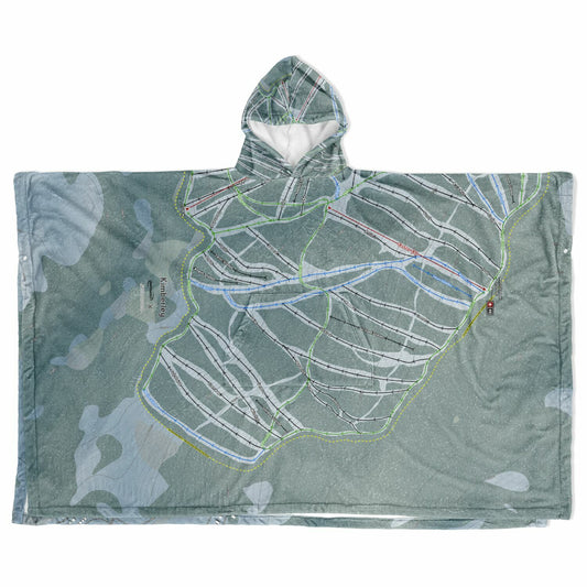 Kimberley, British Columbia Ski Resort Map Flannel Blanket Poncho