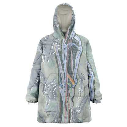 Sugar Mountain, North Carolina Ski Trail Map - Snug Hoodie - Powderaddicts