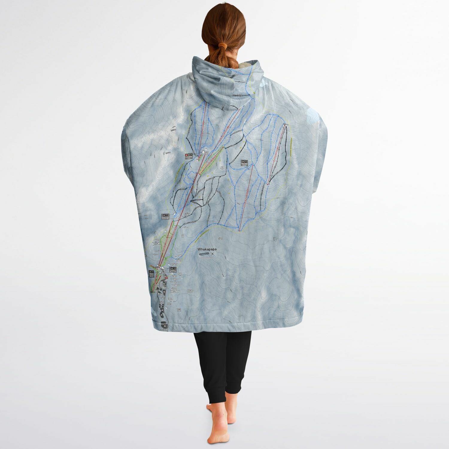 Whakapapa, New Zealand Ski Trail Map - Snug Hoodie - Powderaddicts