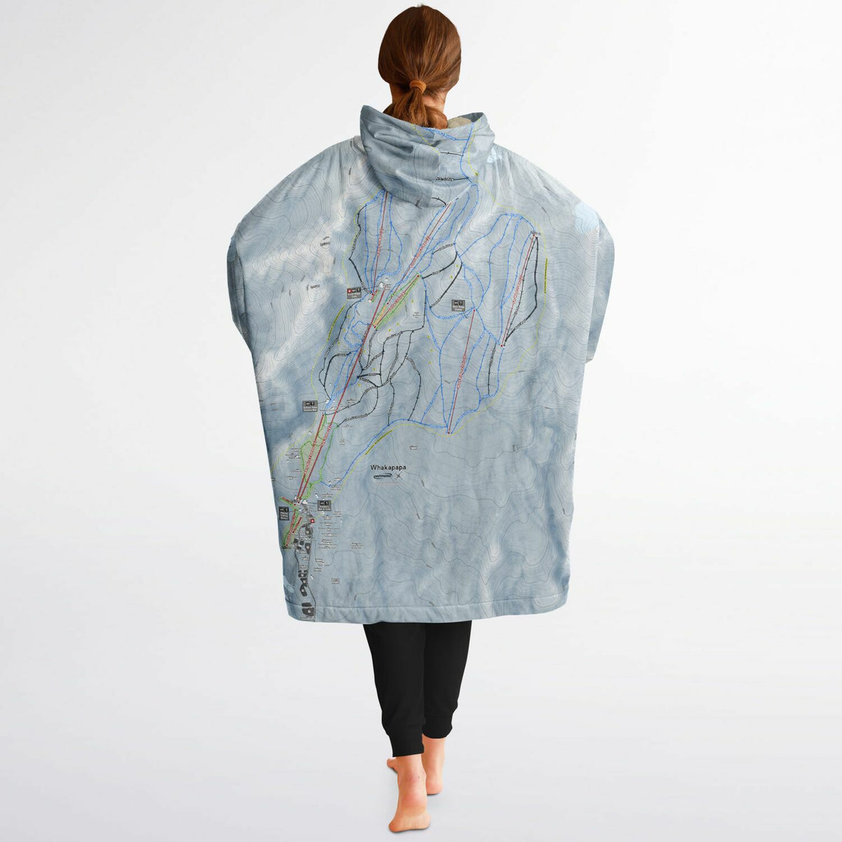 Whakapapa, New Zealand Ski Trail Map - Snug Hoodie