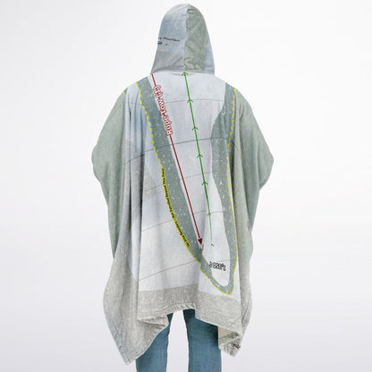Adventure Mountain, Michigan Ski Resort Map Flannel Blanket Poncho