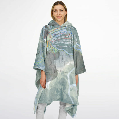 Gunstock Mountain, New Hampshire Ski Resort Map Flannel Blanket Poncho