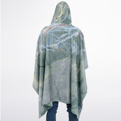 Burke Mountain, Vermont Ski Resort Map Flannel Blanket Poncho