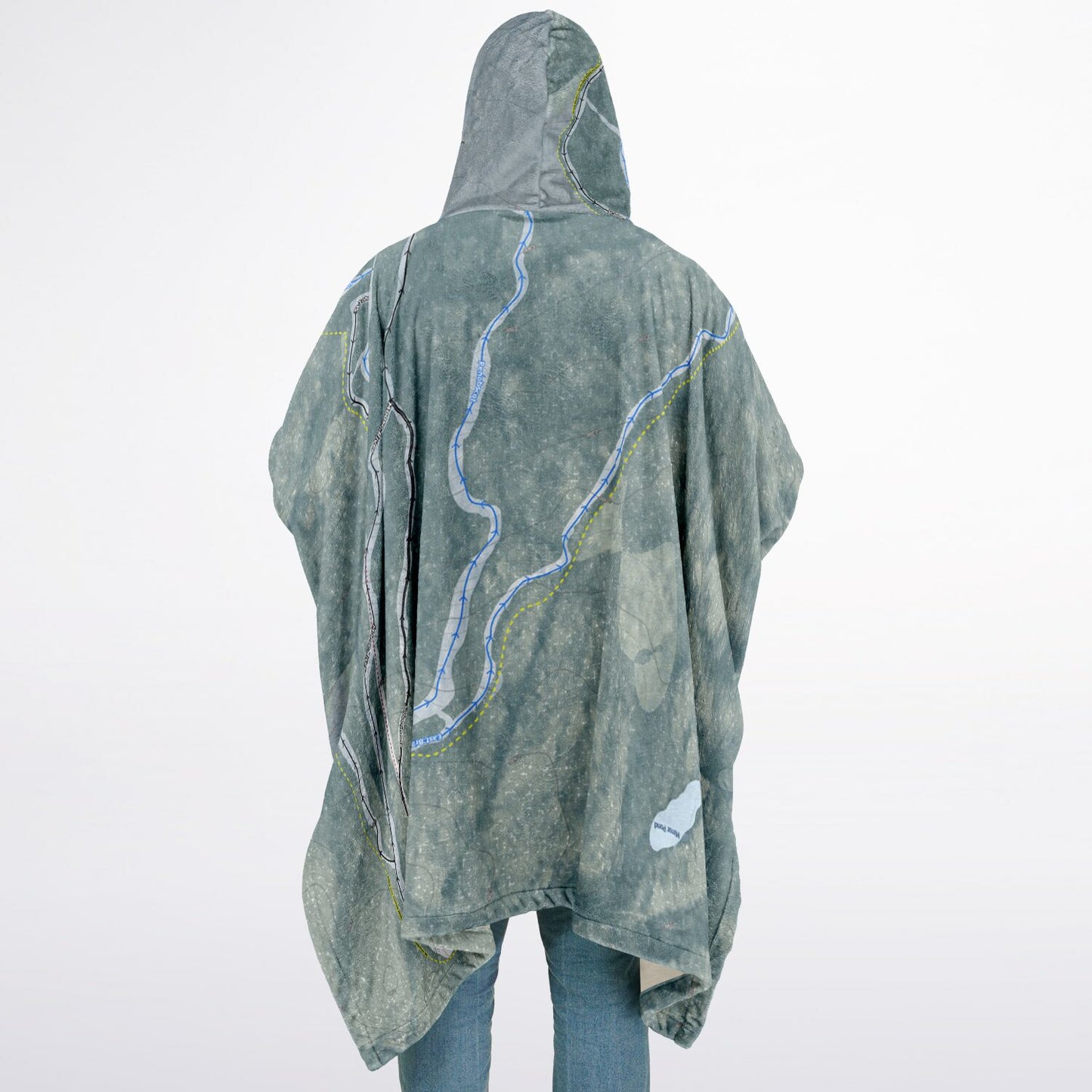 Big Moose Mountain, Maine Ski Resort Map Flannel Blanket Poncho