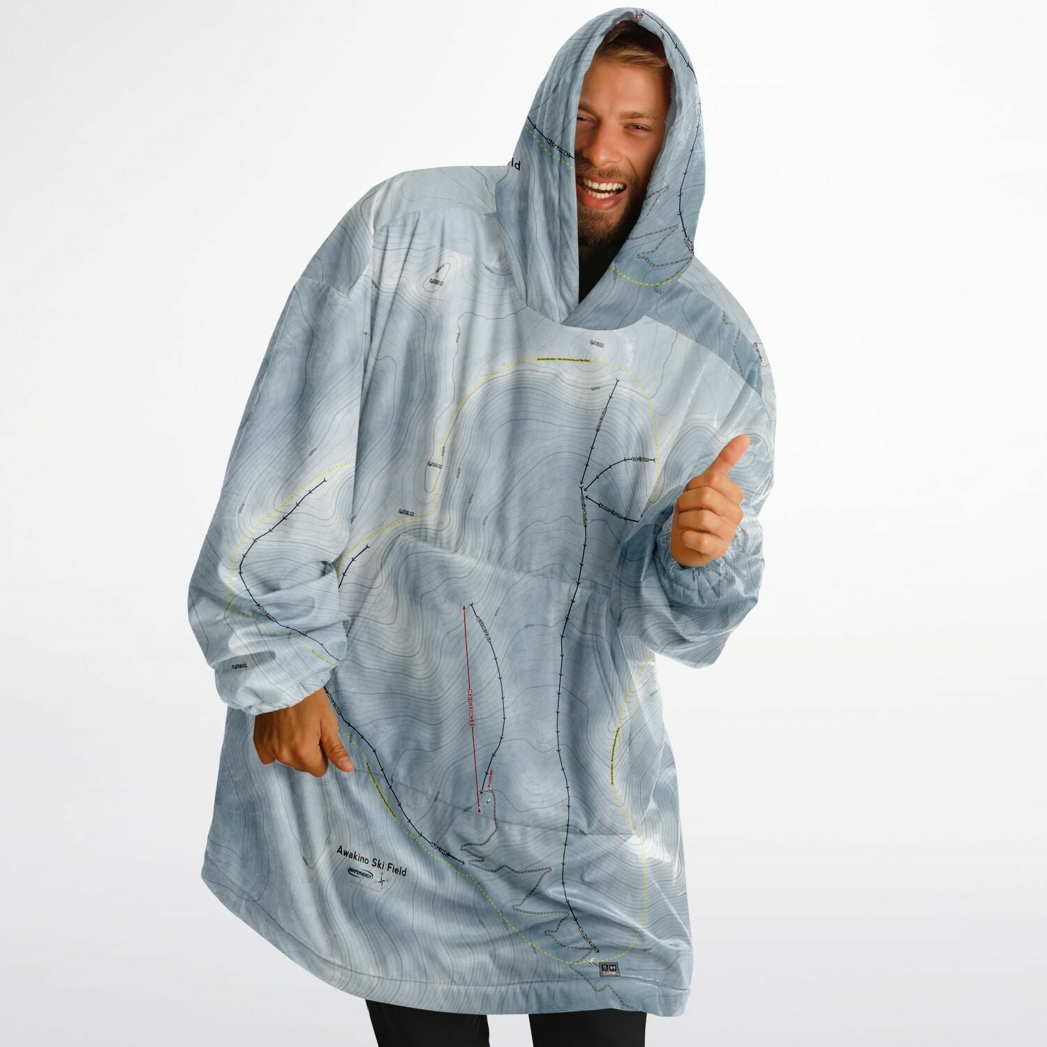 Awakino Ski Field, New Zealand Ski Trail Map - Snug Hoodie