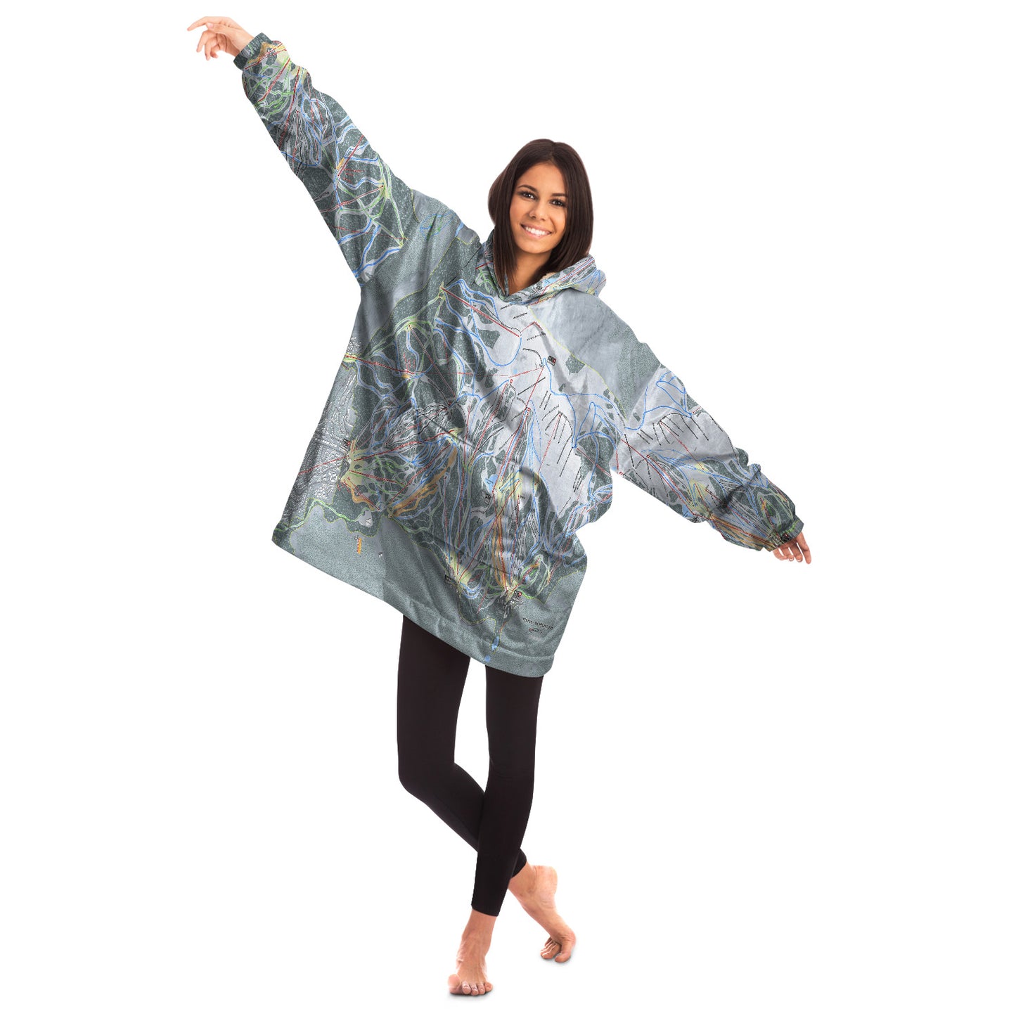 Mammoth Mtn, California Ski Trail Map - Snug Hoodie