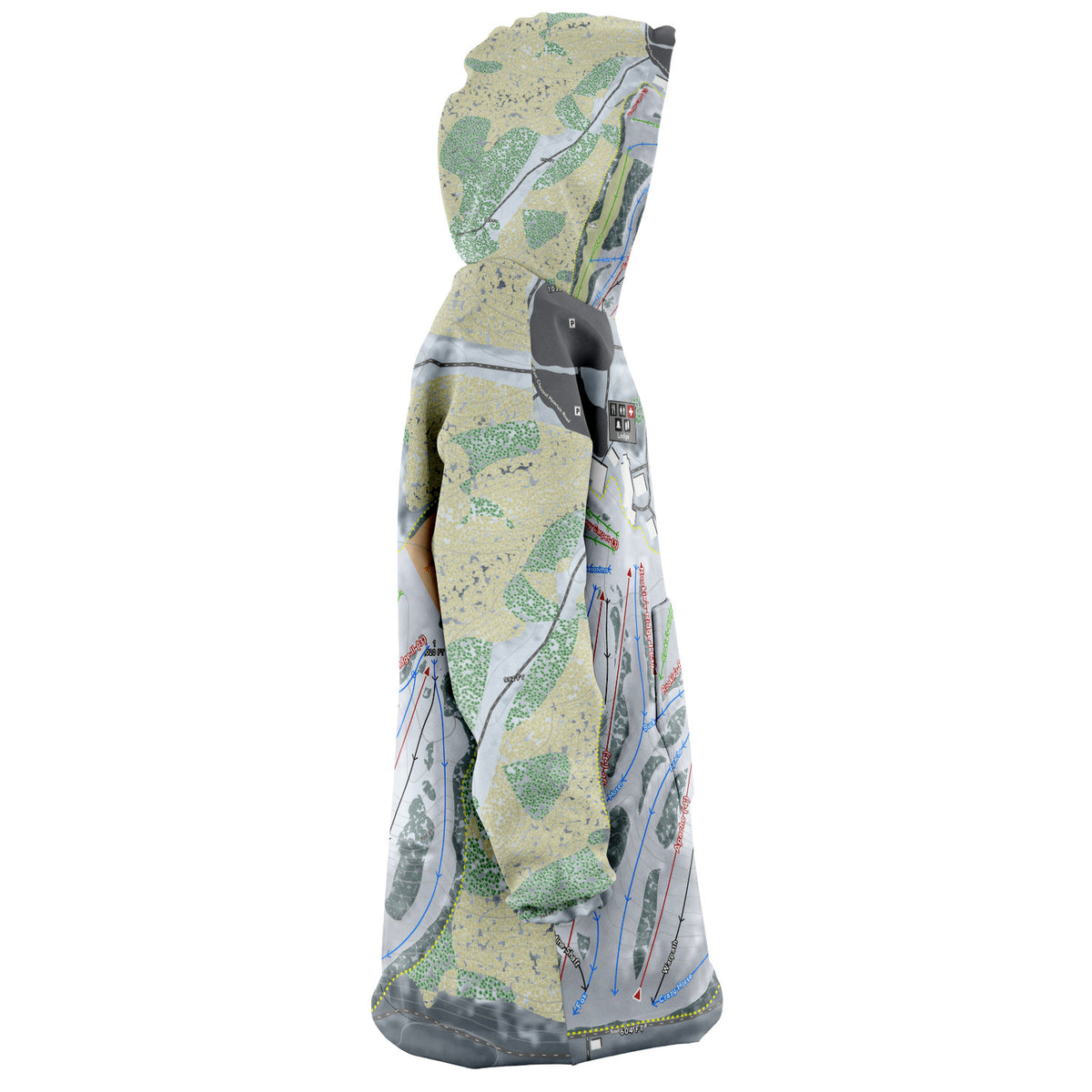 Chestnut Mountain, Illinois Ski Trail Map - Snug Hoodie