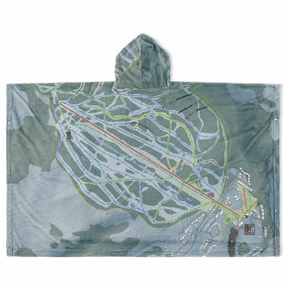 Kimberley, British Columbia Ski Resort Map Flannel Blanket Poncho