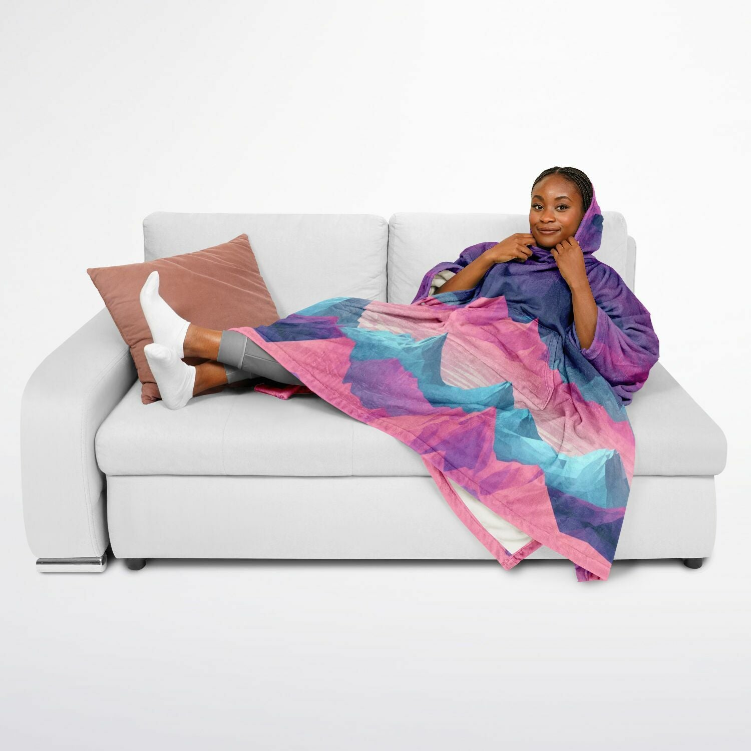 Towering Mountain, Flannel Blanket Poncho