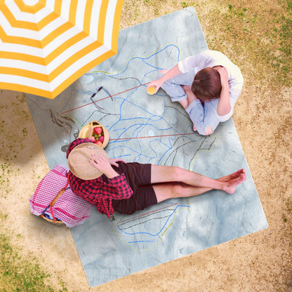 Coronet Peak, New Zealand Ski Resort Map Printed Beach Towel