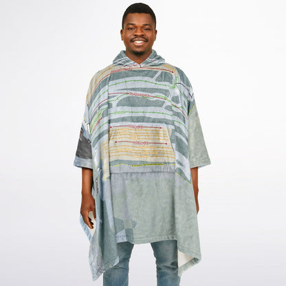 Big Boulder, Pennsylvania Ski Resort Map Flannel Blanket Poncho