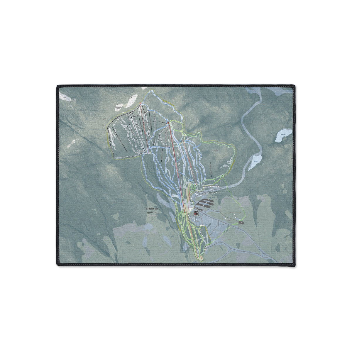 Saddleback Mountain, Maine Ski Resort Map Heavy Duty Floor Mat