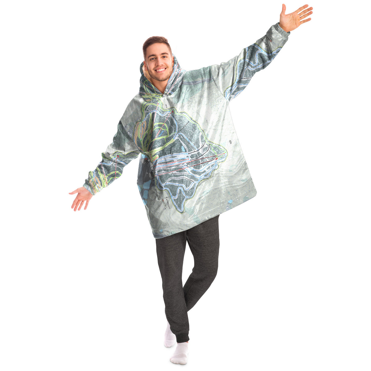 Catamount, New York Ski Trail Map - Snug Hoodie