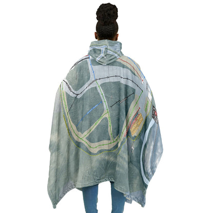 Granite Gorge, New Hampshire Ski Resort Map Flannel Blanket Poncho