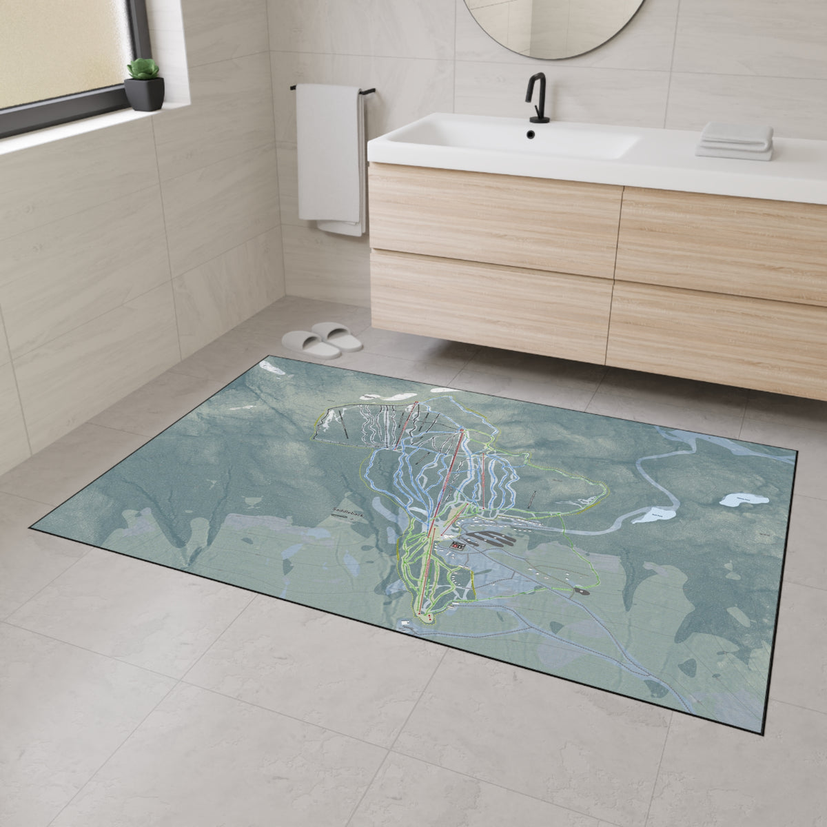 Saddleback Mountain, Maine Ski Resort Map Heavy Duty Floor Mat