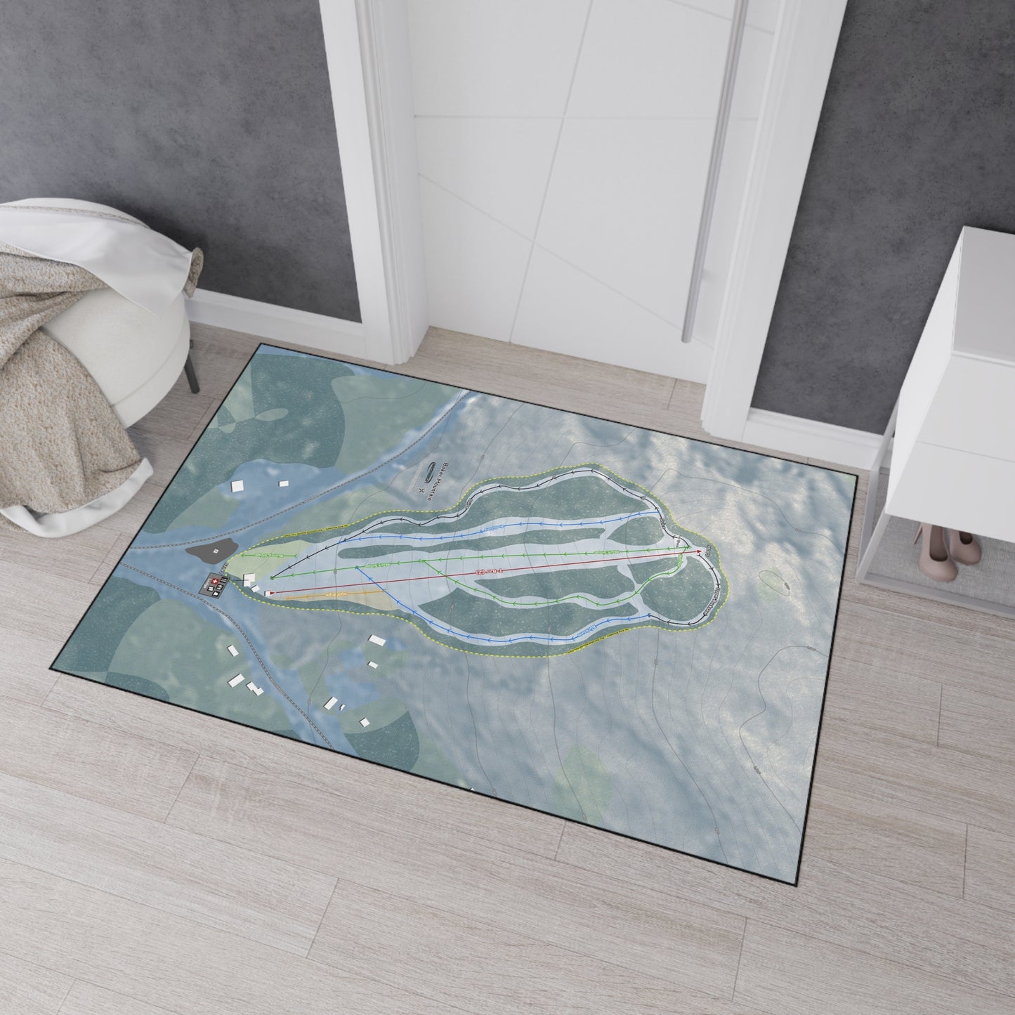 Baker Mountain, Maine Ski Resort Map Heavy Duty Floor Mat