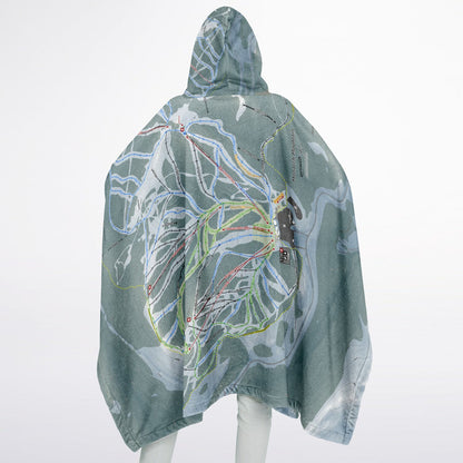 Monarch Mountain, Colorado Ski Resort Map Flannel Blanket Poncho