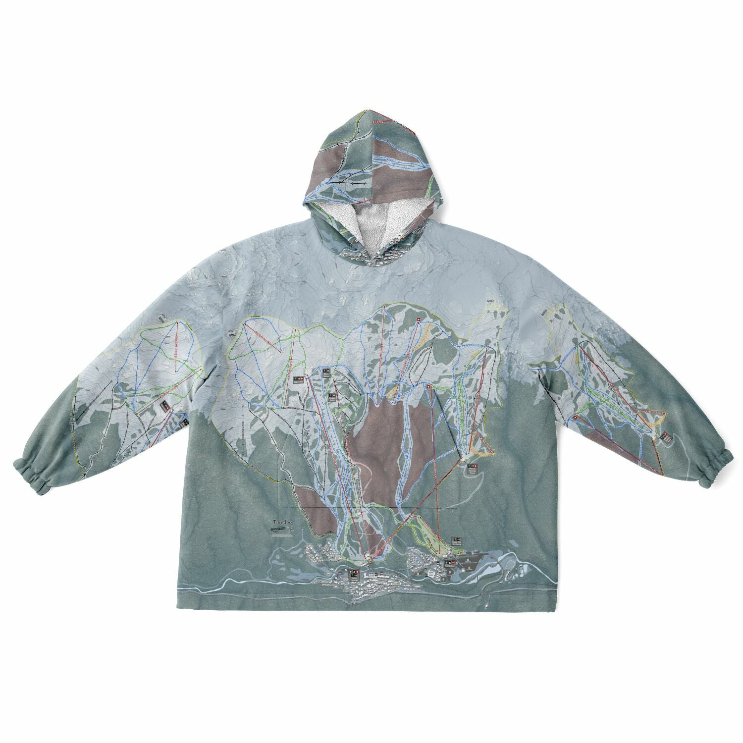 Thredbo, Australia Ski Trail Map - Snug Hoodie